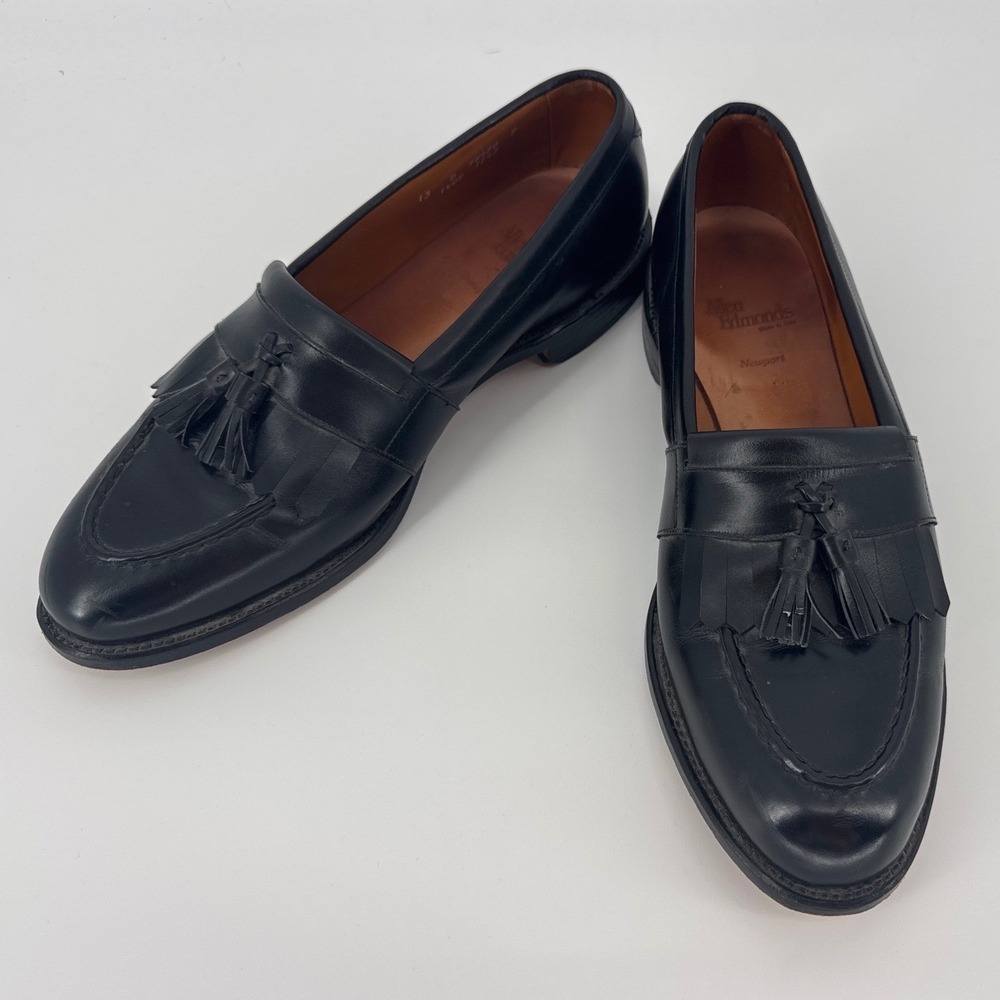 Allen Edmonds Newport Mens Tassel Loafers 13 D Black Kiltie Leather Dress Shoes